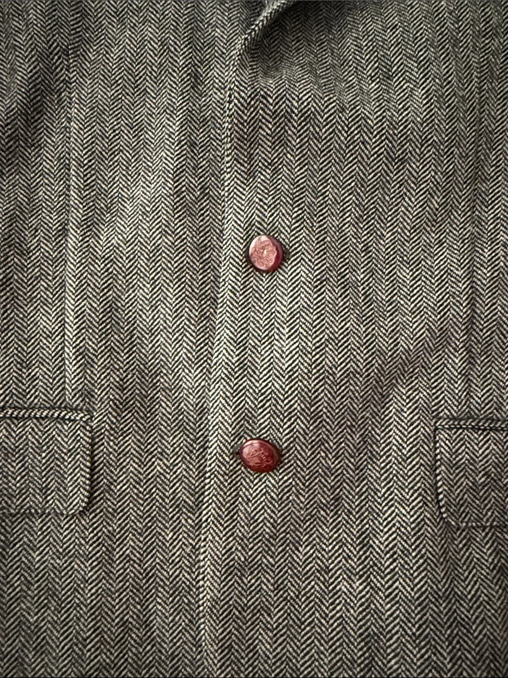 Zara Men's Gray Herringbone Sport Coat with Brown Elbow Patches